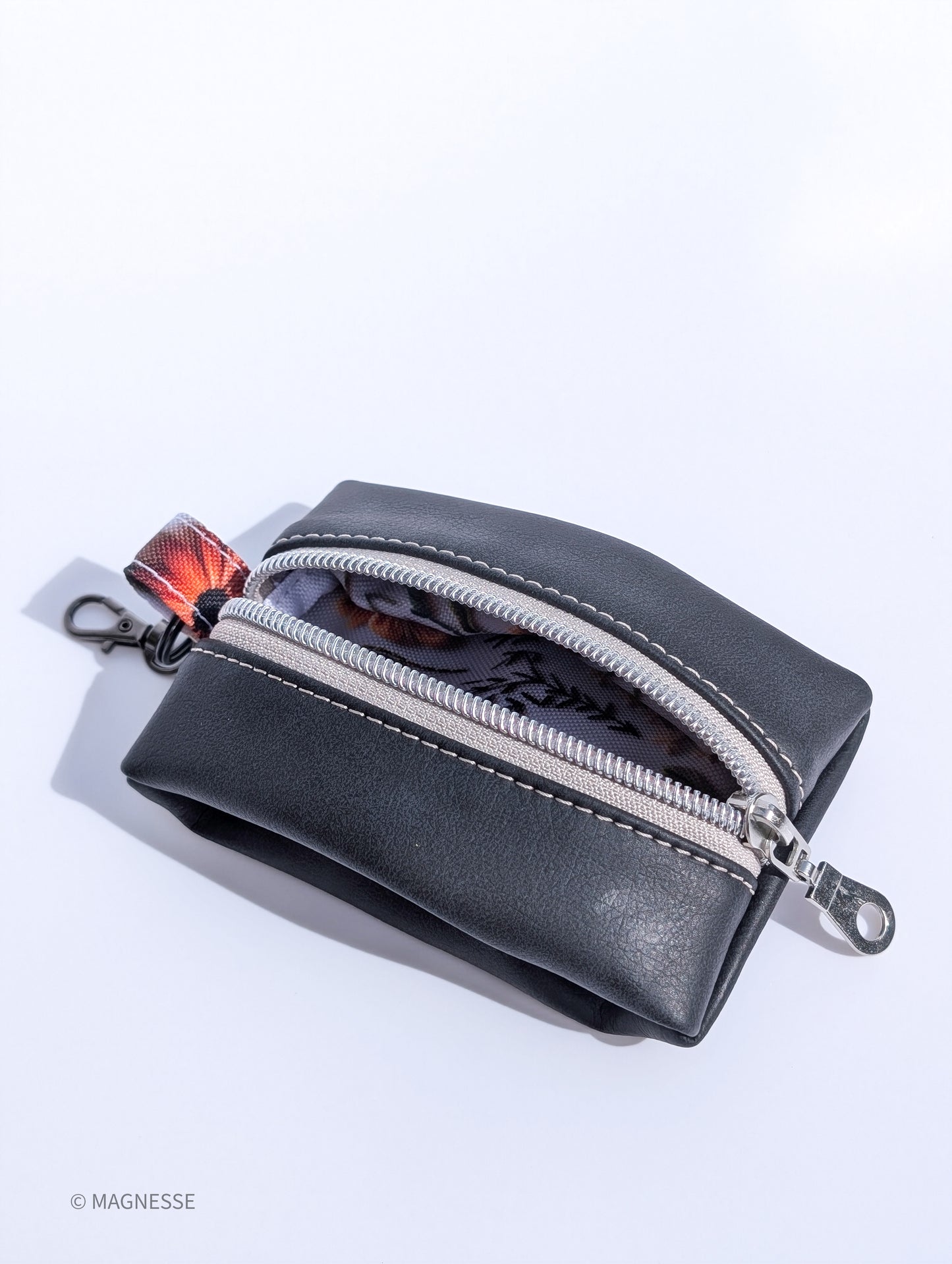 Magnesse Key Pouch - Anthracite - Premium Vegan Leather & Canvas