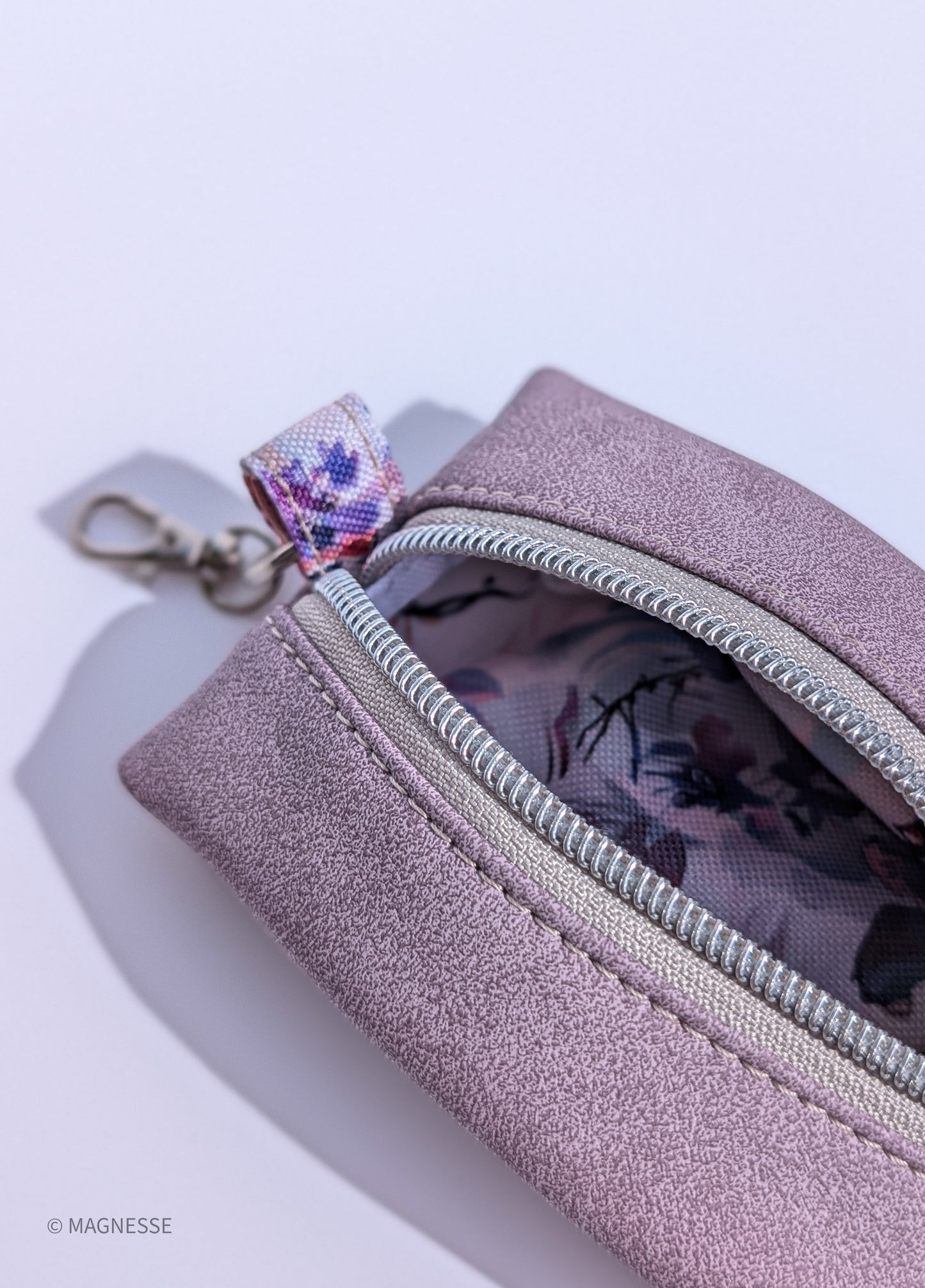 Magnesse Key Pouch - Lavender - Premium Vegan Leather & Canvas