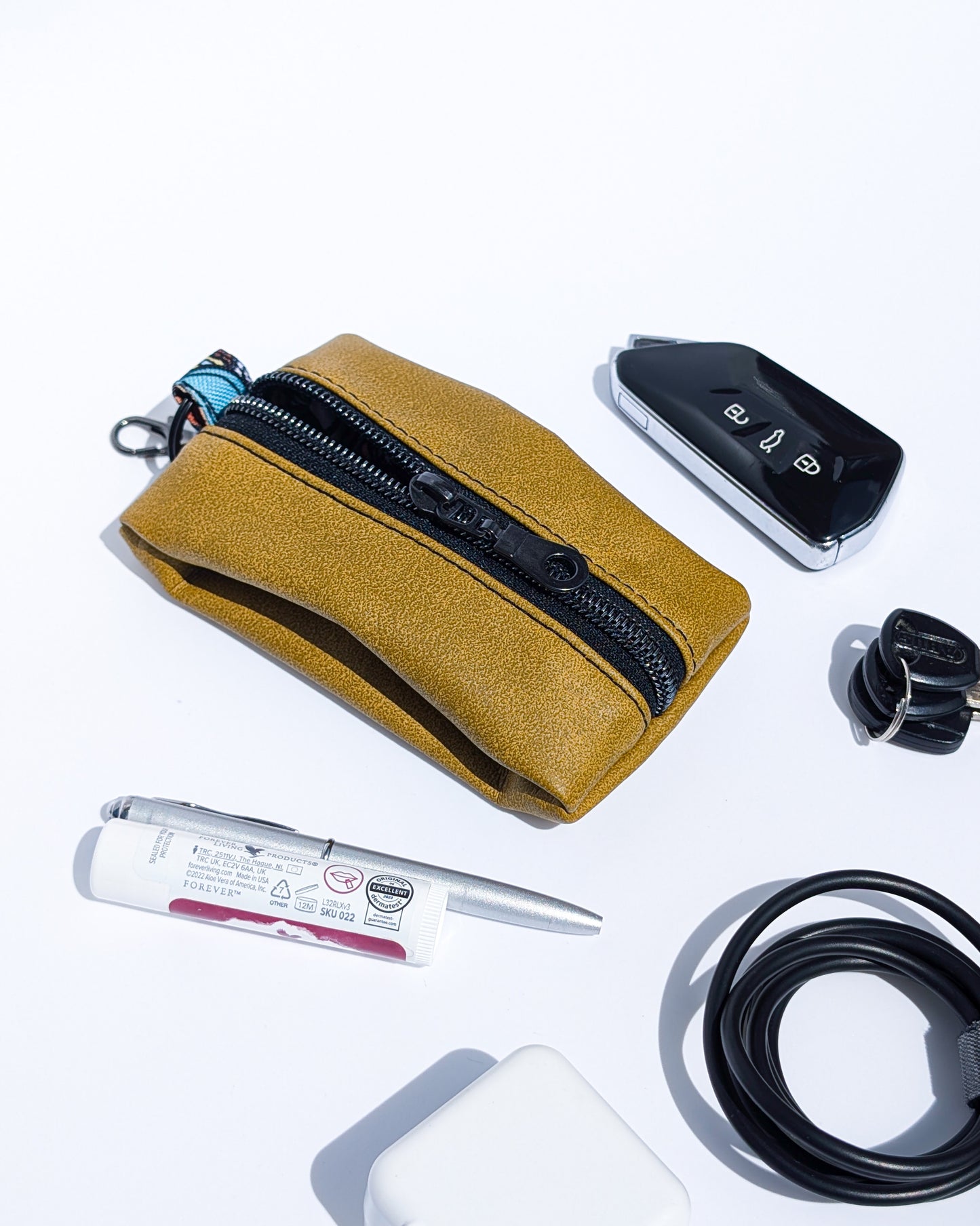 Magnesse Key Pouch - Mustard - Premium Vegan Leather & Canvas