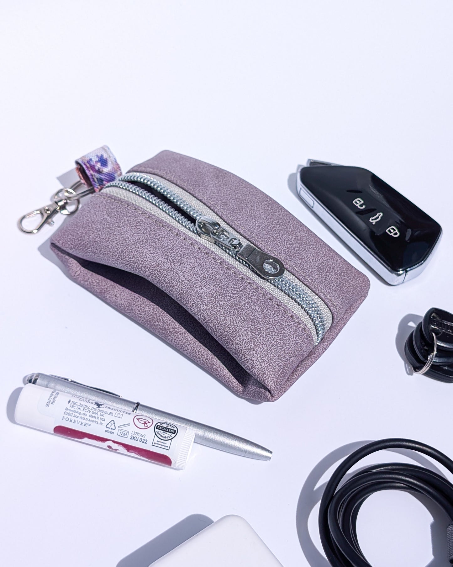 Magnesse Key Pouch - Lavender - Premium Vegan Leather & Canvas