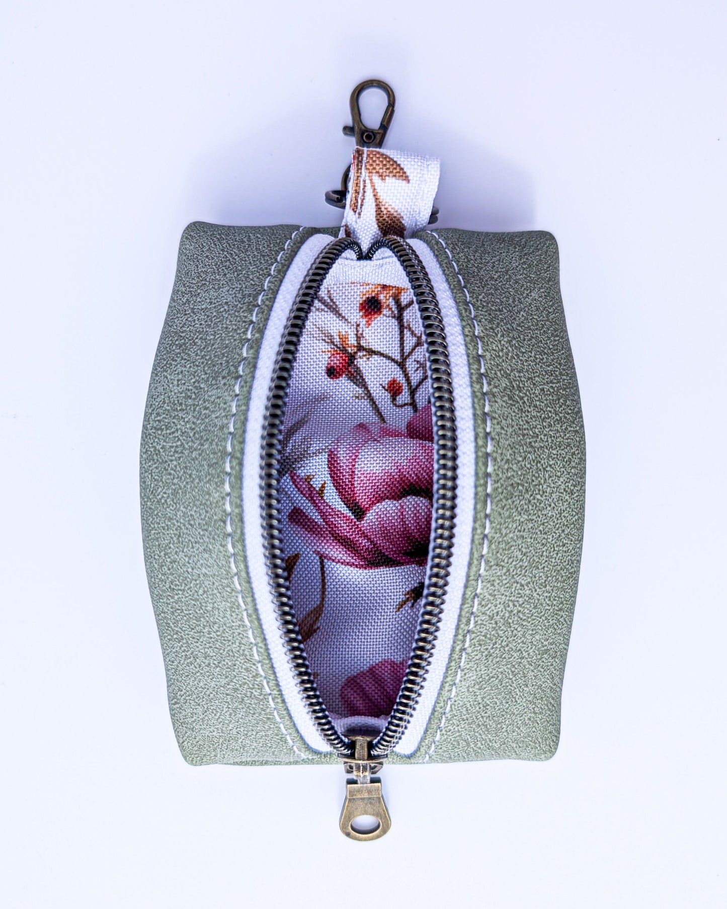 Magnesse Key Pouch - Sage Green - Premium Vegan Leather & Canvas