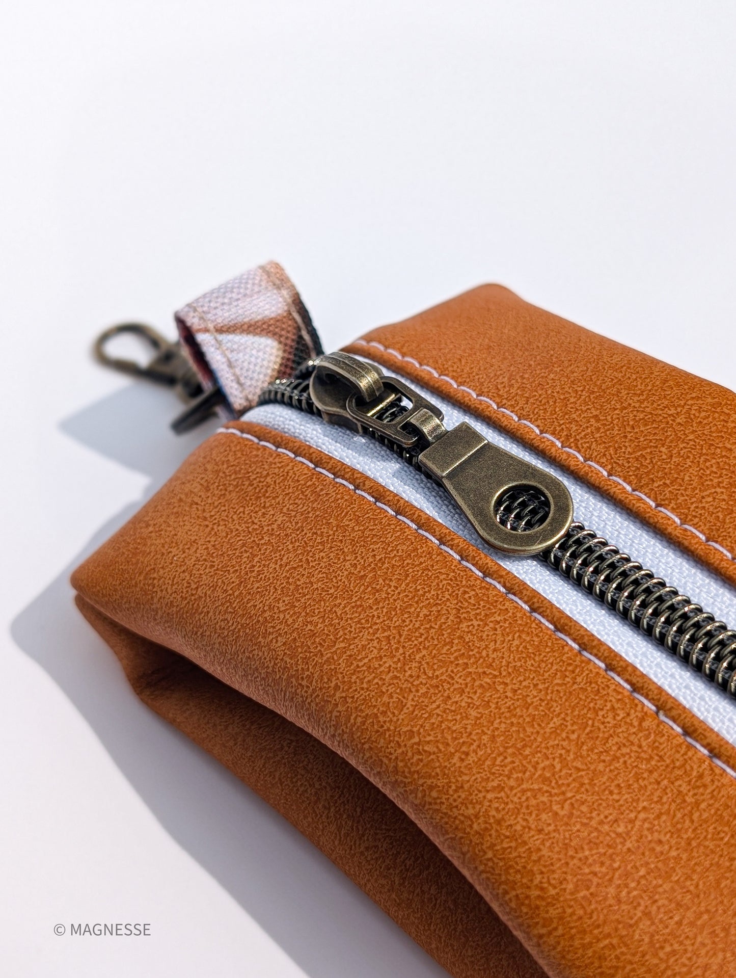 Magnesse Key Pouch - Pumpkin Spice - Premium Vegan Leather & Canvas