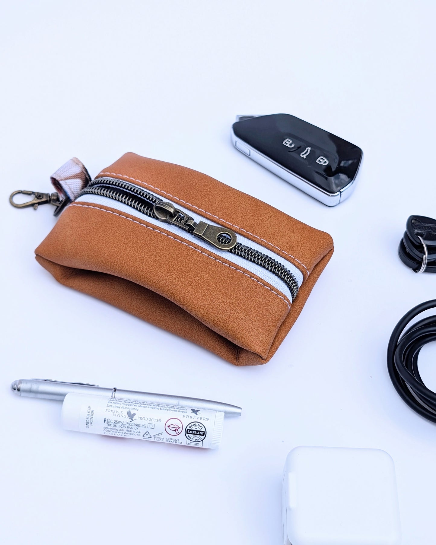 Magnesse Key Pouch - Pumpkin Spice - Premium Vegan Leather & Canvas